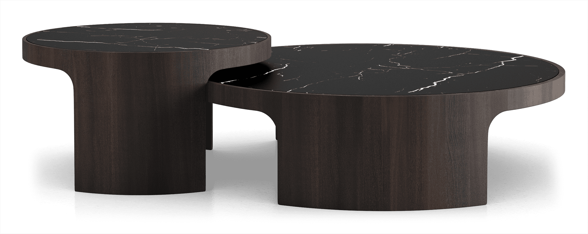 Black marble online nesting coffee table