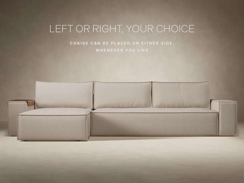Newilla Wide Arms Sectional Sofa Bed