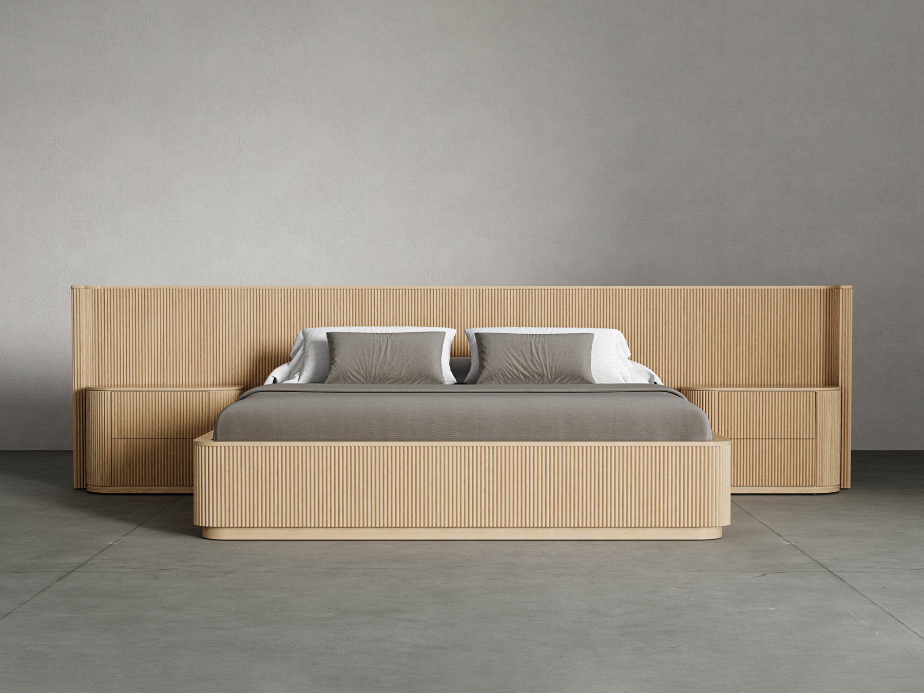 Surabaya Extended Bed with Nightstands