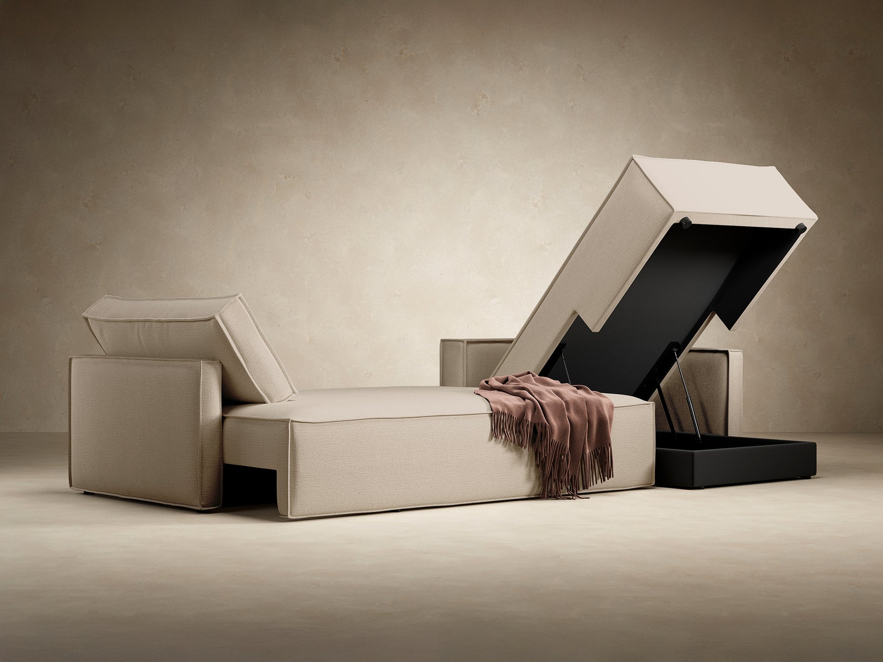 Newilla Slim Arms Sectional Sofa Bed