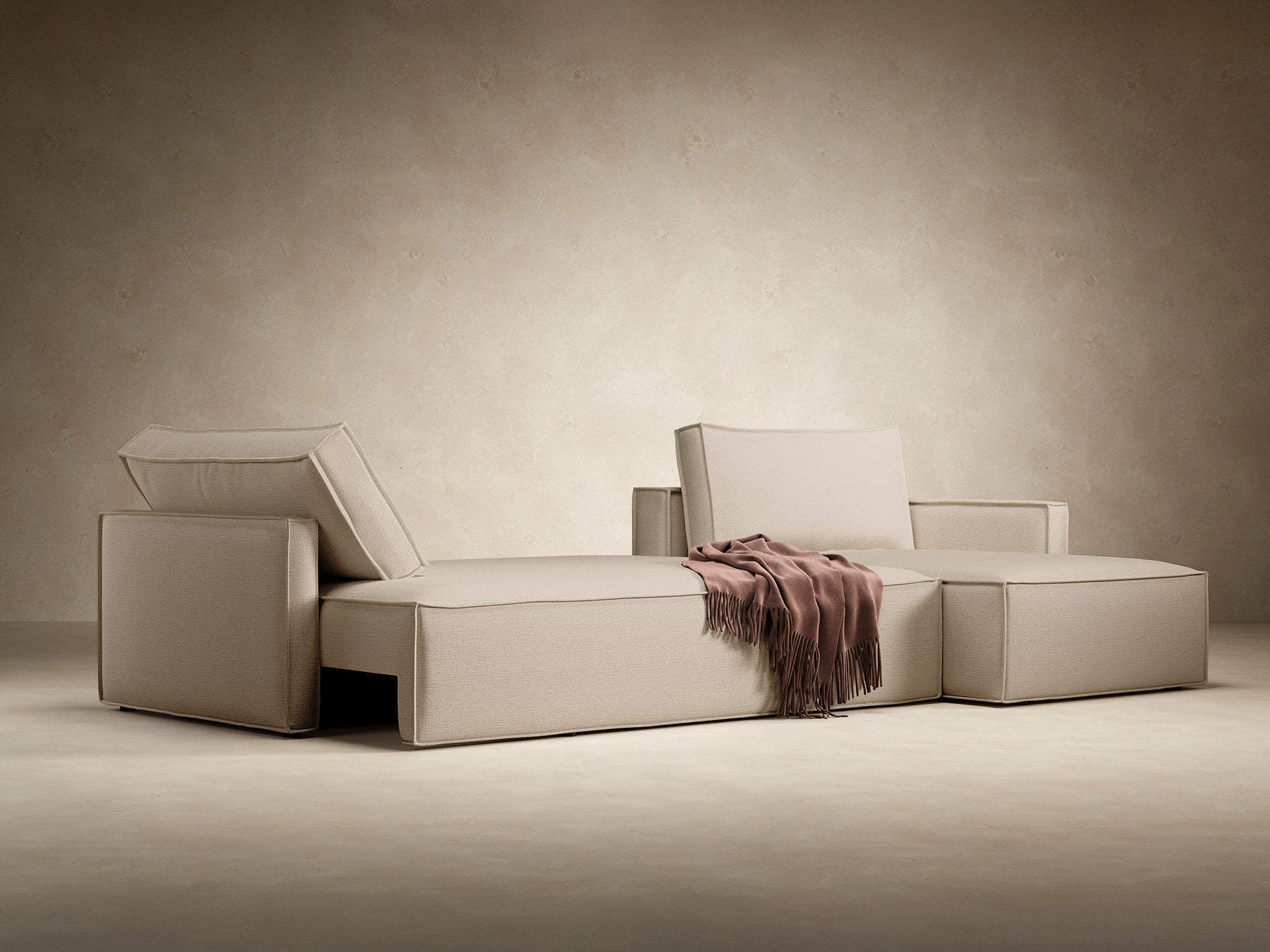 Newilla Slim Arms Sectional Sofa Bed